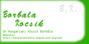 borbala kocsik business card