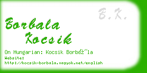 borbala kocsik business card